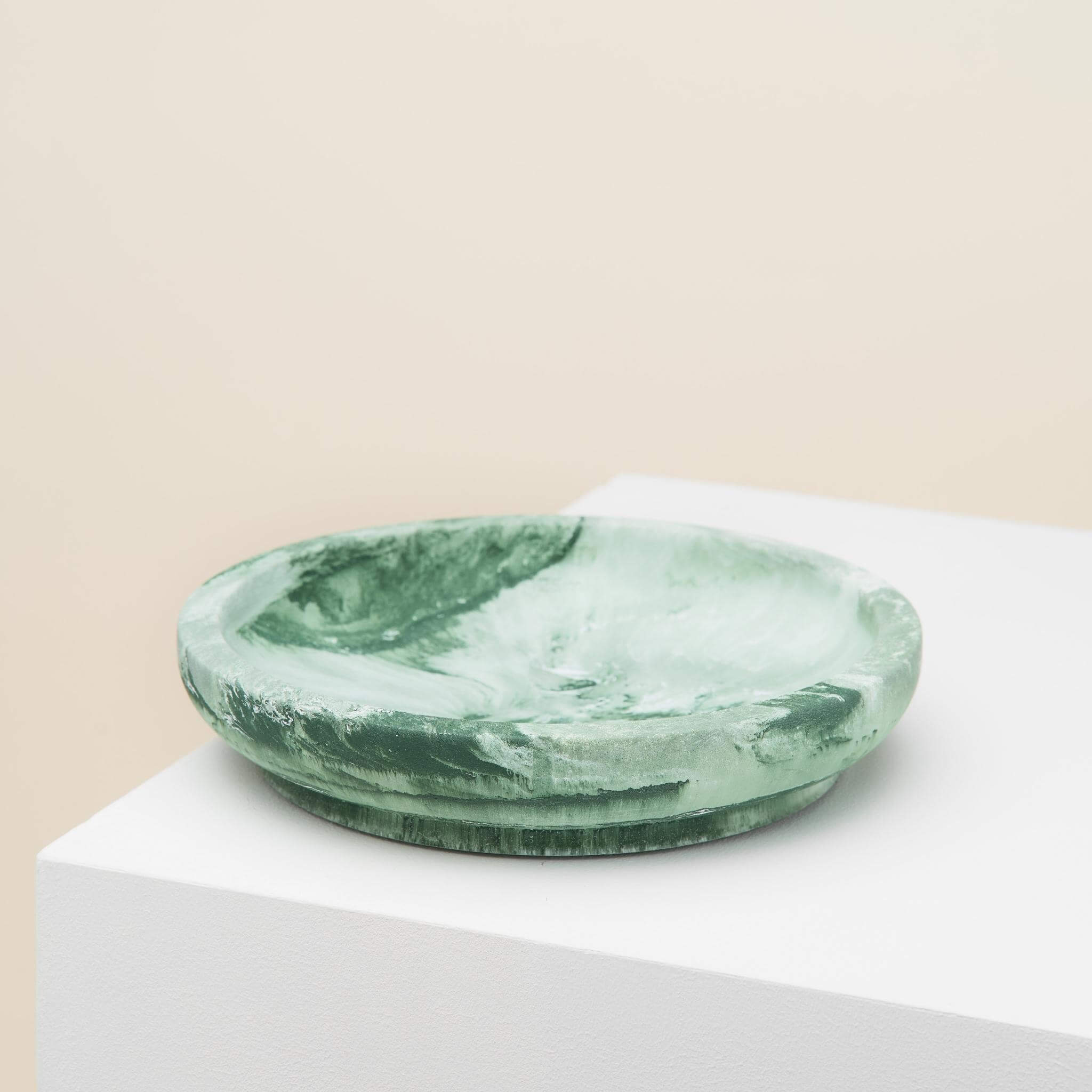 Duck Green marble whisker-friendly bowl