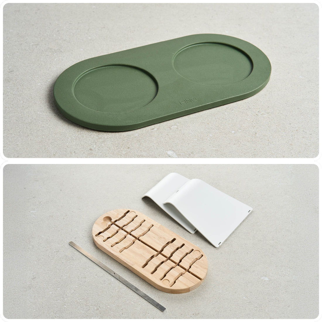 PINO Perfect Posture Bundle in Crocodile Green, Tray with Raised Tray Extension parts