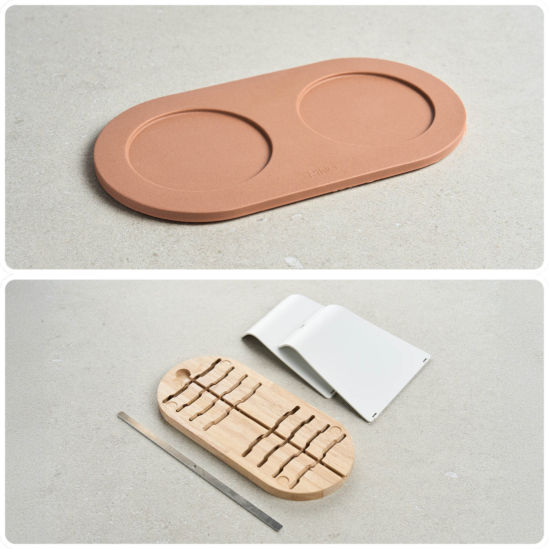PINO Perfect Posture Bundle in Salmon Terra, Tray with Raised Tray Extension parts