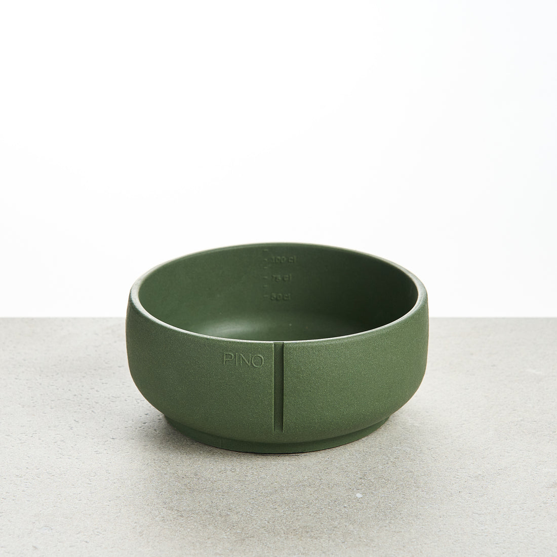 PINO Classic Voerbak Medium in Crocodile Green, effen afwerking