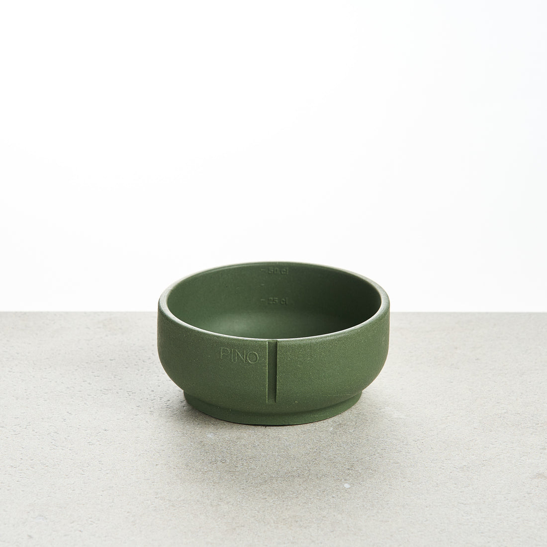 PINO Classic Voerbak Small in Crocodile Green, effen afwerking