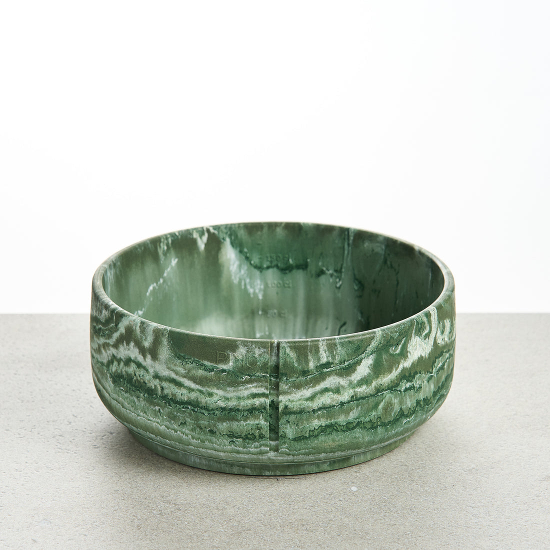 PINO Classic Voerbak Large in Crocodile Green, gemarmerde afwerking