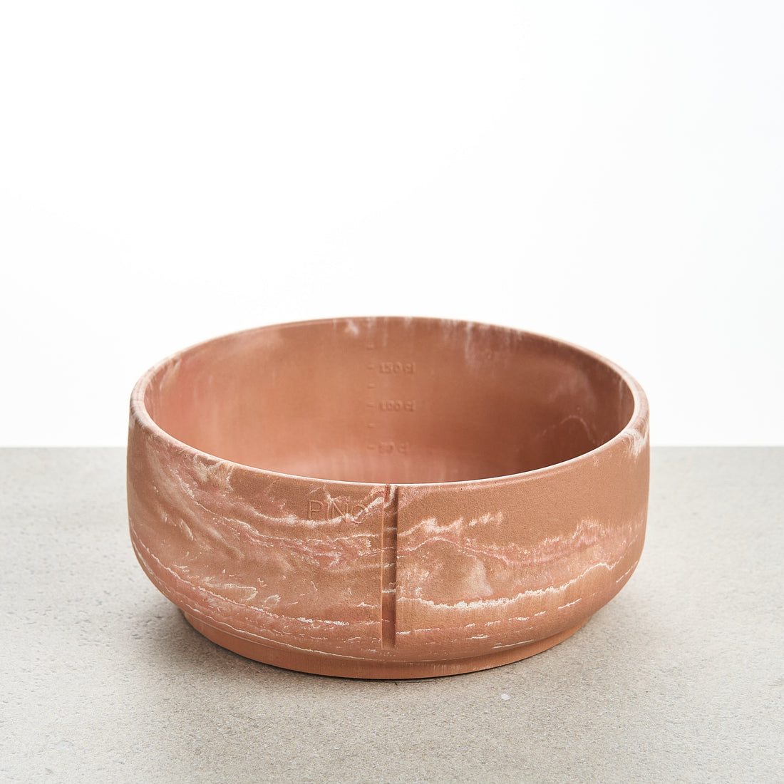 PINO Classic Voerbak Large in Salmon Terra, gemarmerde afwerking