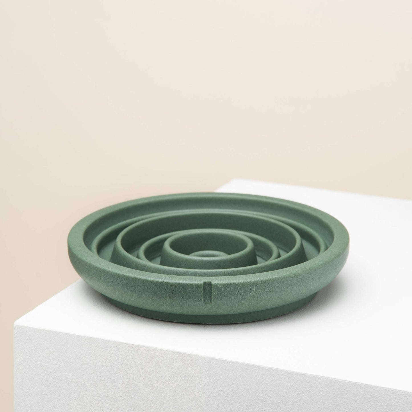 The slow feeder bowl for cats in duck green color